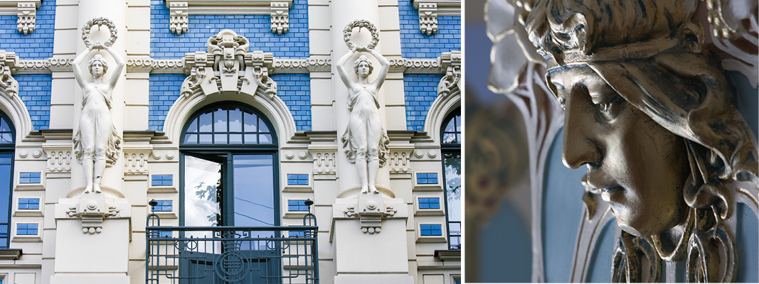 Art Nouveau-bygning i Riga, Letland